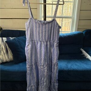 Draper James Textured Blue and White Dress